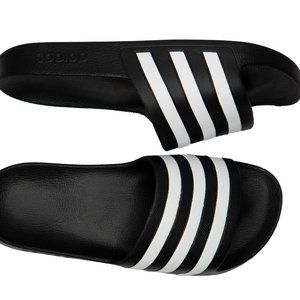Adidas Unisex-Adult Adilette Aqua Swim Black Slide Sandals Logo Slippers F35543